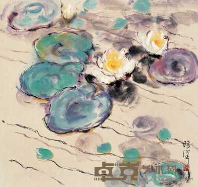 欧洋 睡莲 镜心 68×68cm